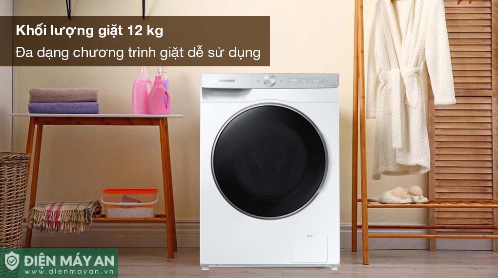 Máy Giặt Samsung AI Ecobubble Inverter 12 Kg WW12CGP44DSHSV